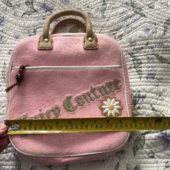Vintage RARE Juicy Couture light pink terry/raffia make up bag/purse. - Picture 9 of 12